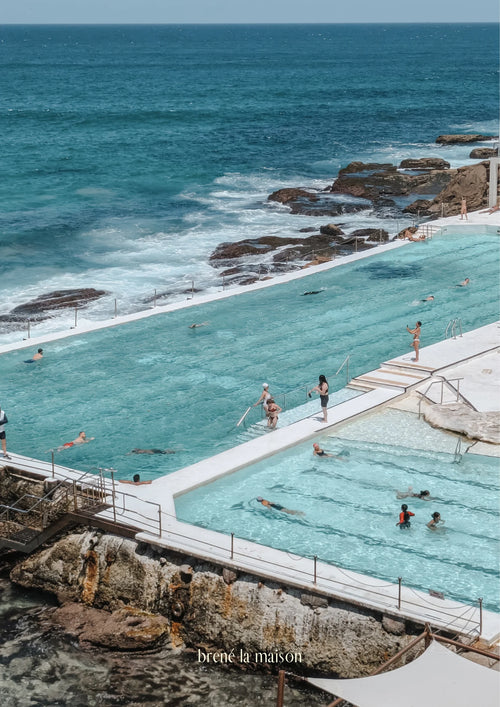 Bondi Icebergs printed microfibre tea towel — Coastal Collection, Brené La Maison