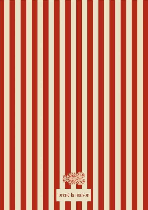 Bordeaux Stripe printed microfibre tea towel — Provence Collection, Brené La Maison