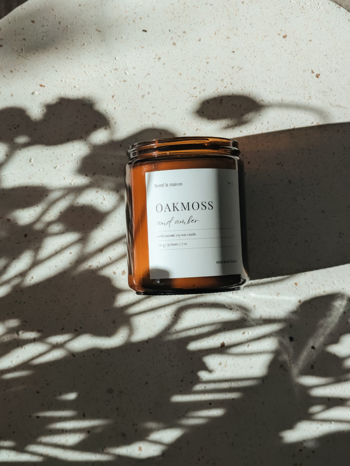 Oakmoss and Amber soy candle — Brené La Maison